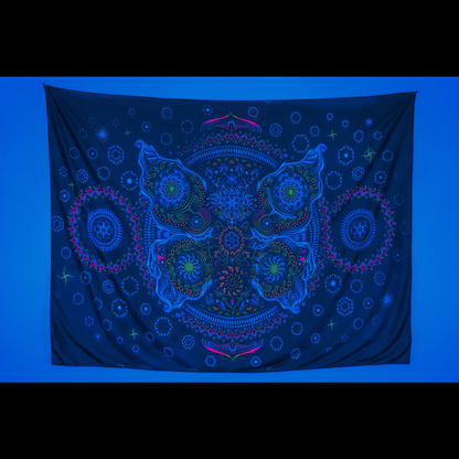 Yantra Vortex Psychedelic UV Tapestry