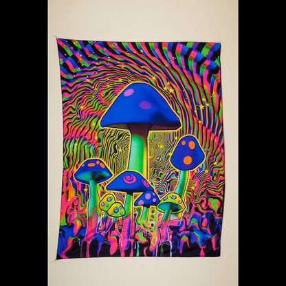 Mycelium Flow Psychedelic UV Tapestry