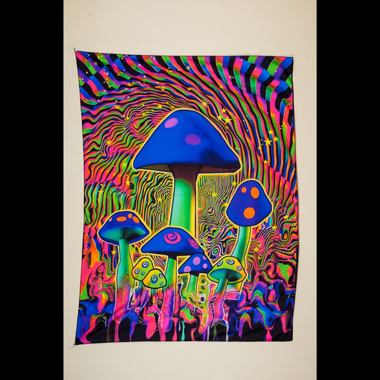 Mycelium Flow Psychedelic UV Tapestry
