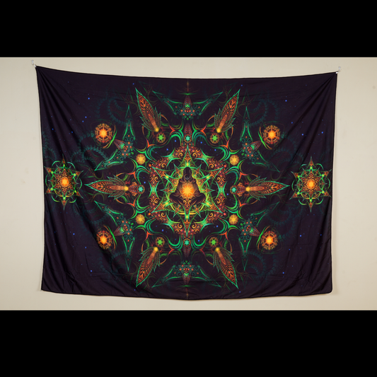 Quantum Jyoti Psychedelic UV Tapestry