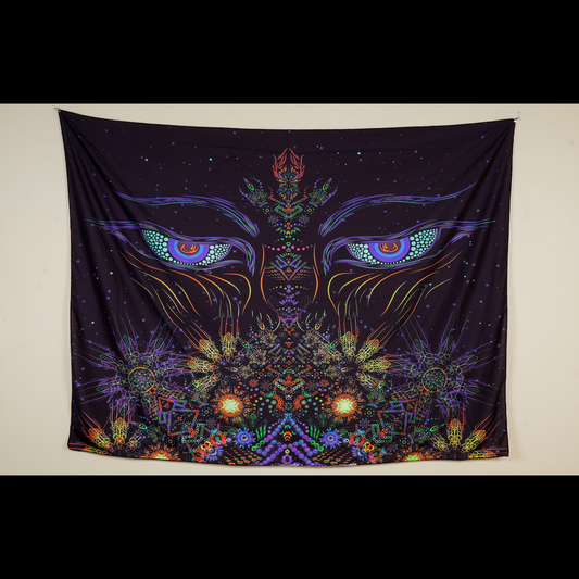 Conscious Observer Psychedelic UV Tapestry